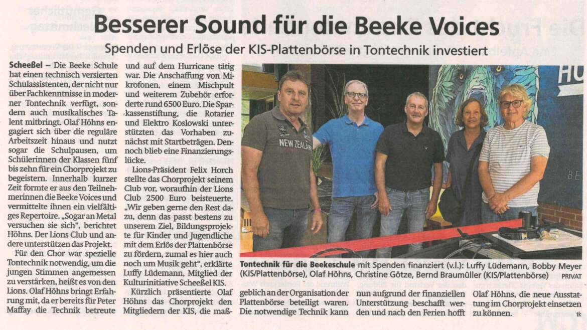 Ein noch besserer Sound hallt durch die BeekeSchule